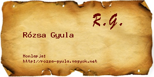 Rózsa Gyula névjegykártya